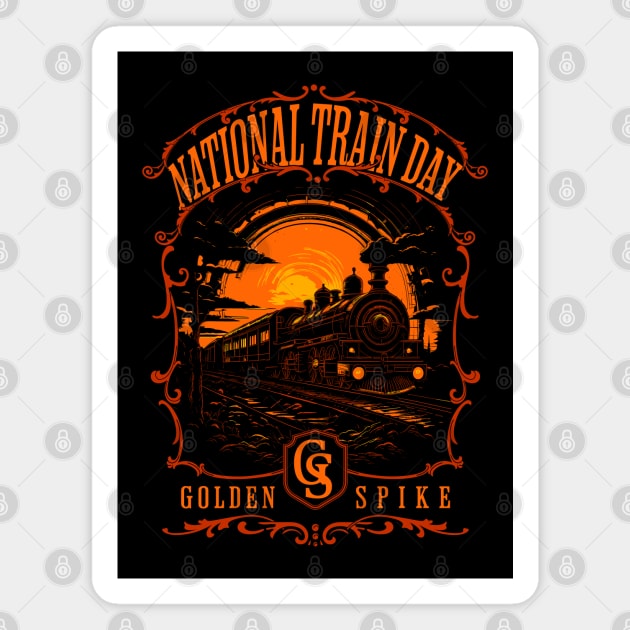 Vintage National Train Day Magnet by HolidayBug
